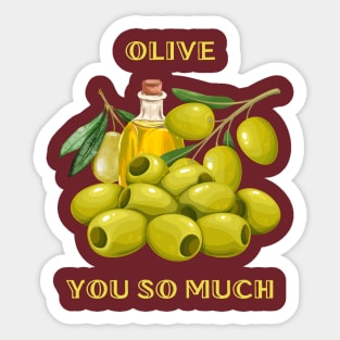 Fruit Puns Olive You So Much Sticker